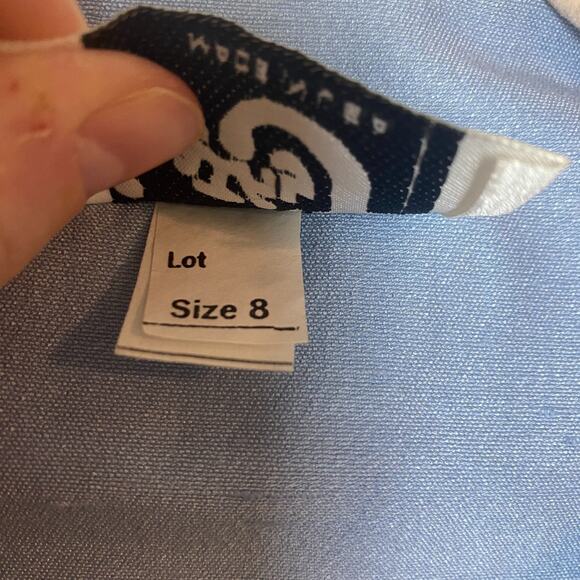 Vintage Kathie J Skirt Suit Set Sz 8 Blue Bow Rhinestone Peplum Shoulder Pads - Picture 4 of 12